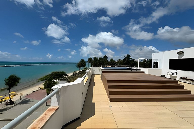 Cobertura beira mar piscina privativa, 5 quartos, ar condici