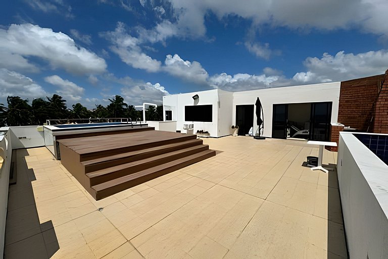 Cobertura beira mar piscina privativa, 5 quartos, ar condici