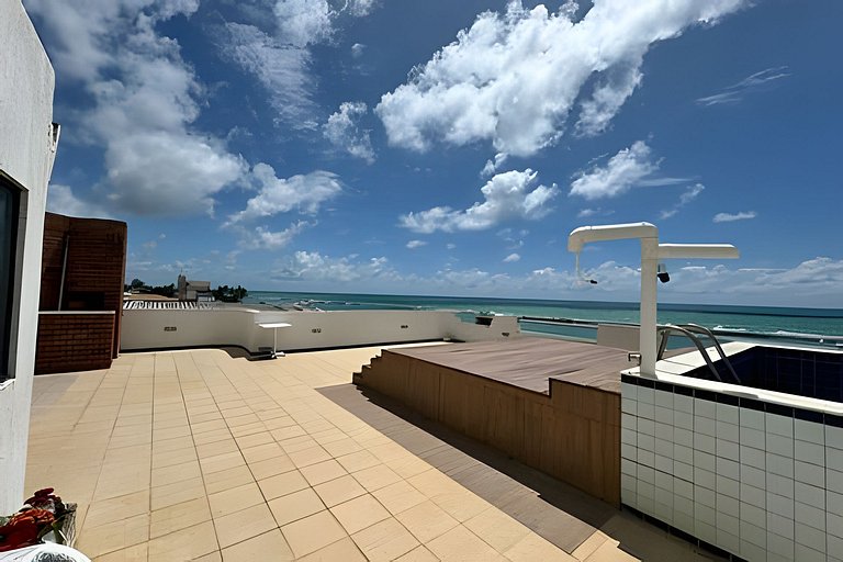 Cobertura beira mar piscina privativa, 5 quartos, ar condici