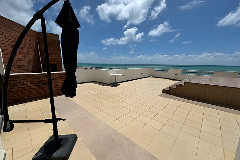 Cobertura beira mar piscina privativa, 5 quartos, ar condici