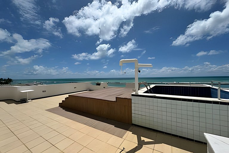 Cobertura beira mar piscina privativa, 5 quartos, ar condici