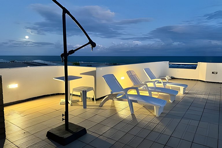 Cobertura beira mar piscina privativa, 5 quartos, ar condici