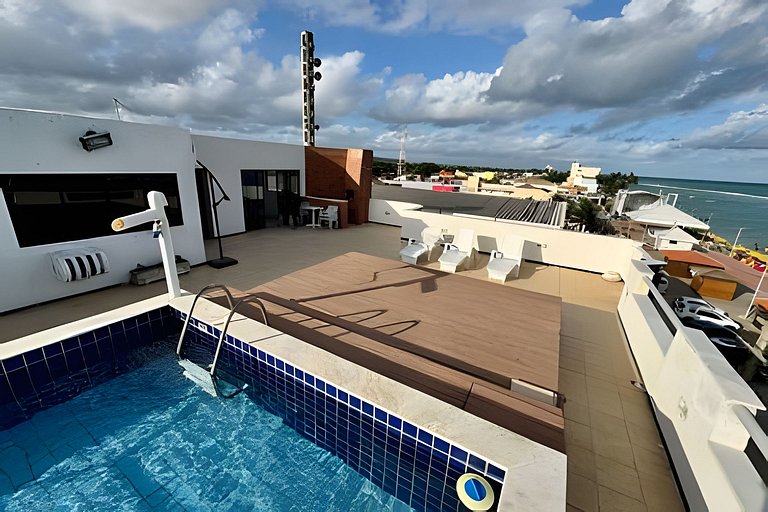 Cobertura beira mar piscina privativa, 5 quartos, ar condici