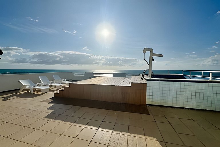 Cobertura beira mar piscina privativa, 5 quartos, ar condici