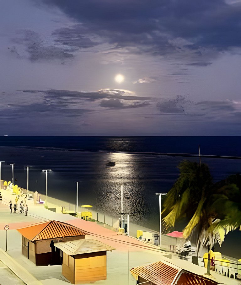 Cobertura beira mar piscina privativa, 5 quartos, ar condici