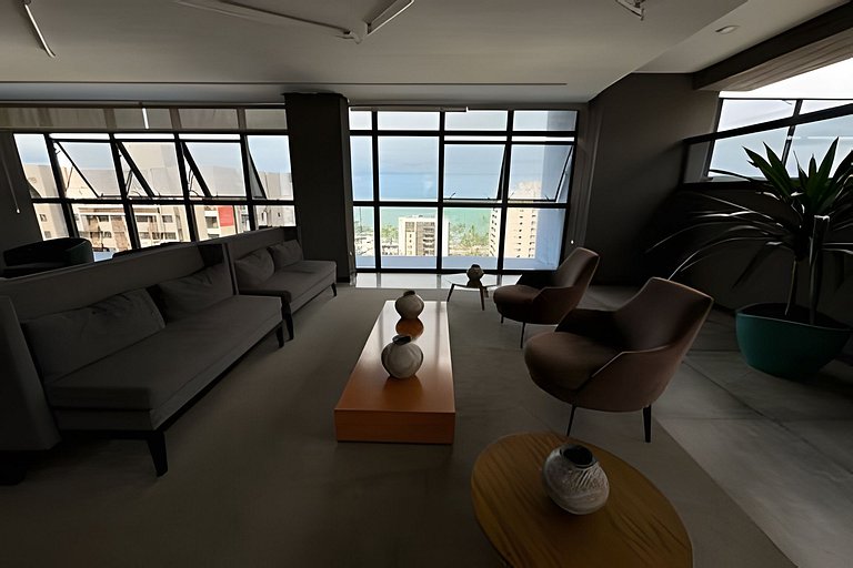 Loft com varanda 100 mt praia