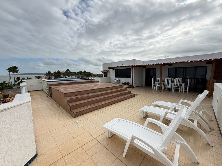 Cobertura beira mar piscina privativa, 5 quartos, ar condici