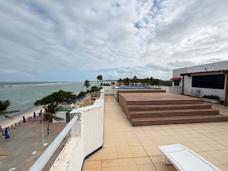 Cobertura beira mar piscina privativa, 5 quartos, ar condici