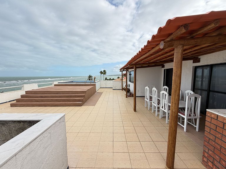 Cobertura beira mar piscina privativa, 5 quartos, ar condici