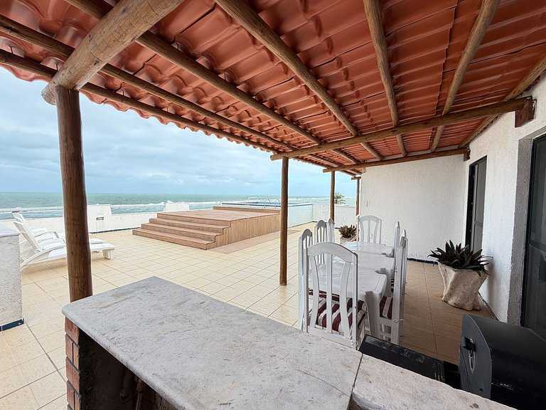Cobertura beira mar piscina privativa, 5 quartos, ar condici