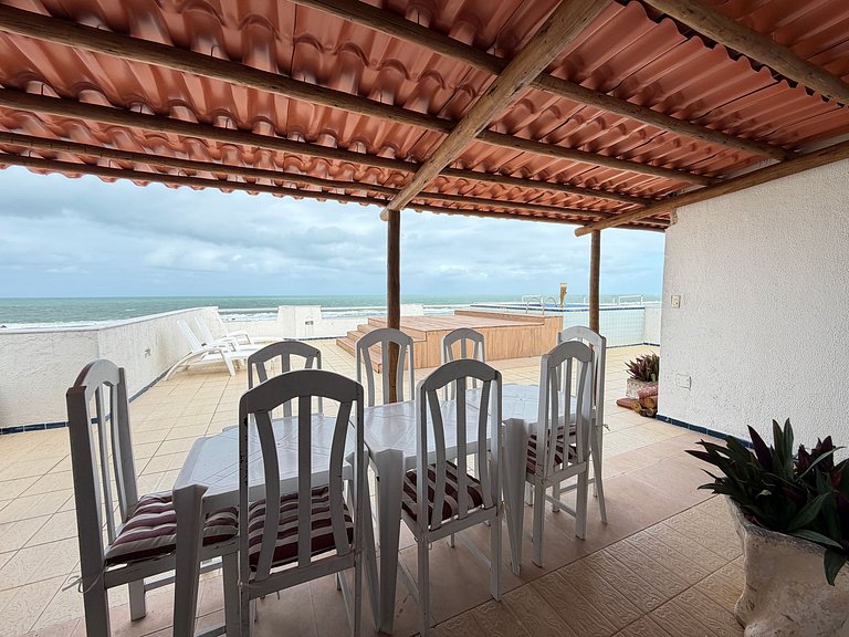 Cobertura beira mar piscina privativa, 5 quartos, ar condici